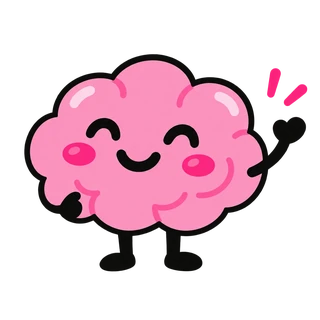 Pix, the smiling pink brain guide, waving hello